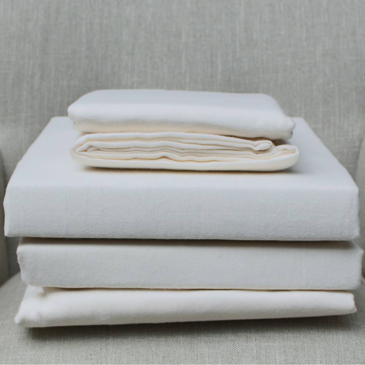 White Brushed Cotton Plain Bedding Bundle