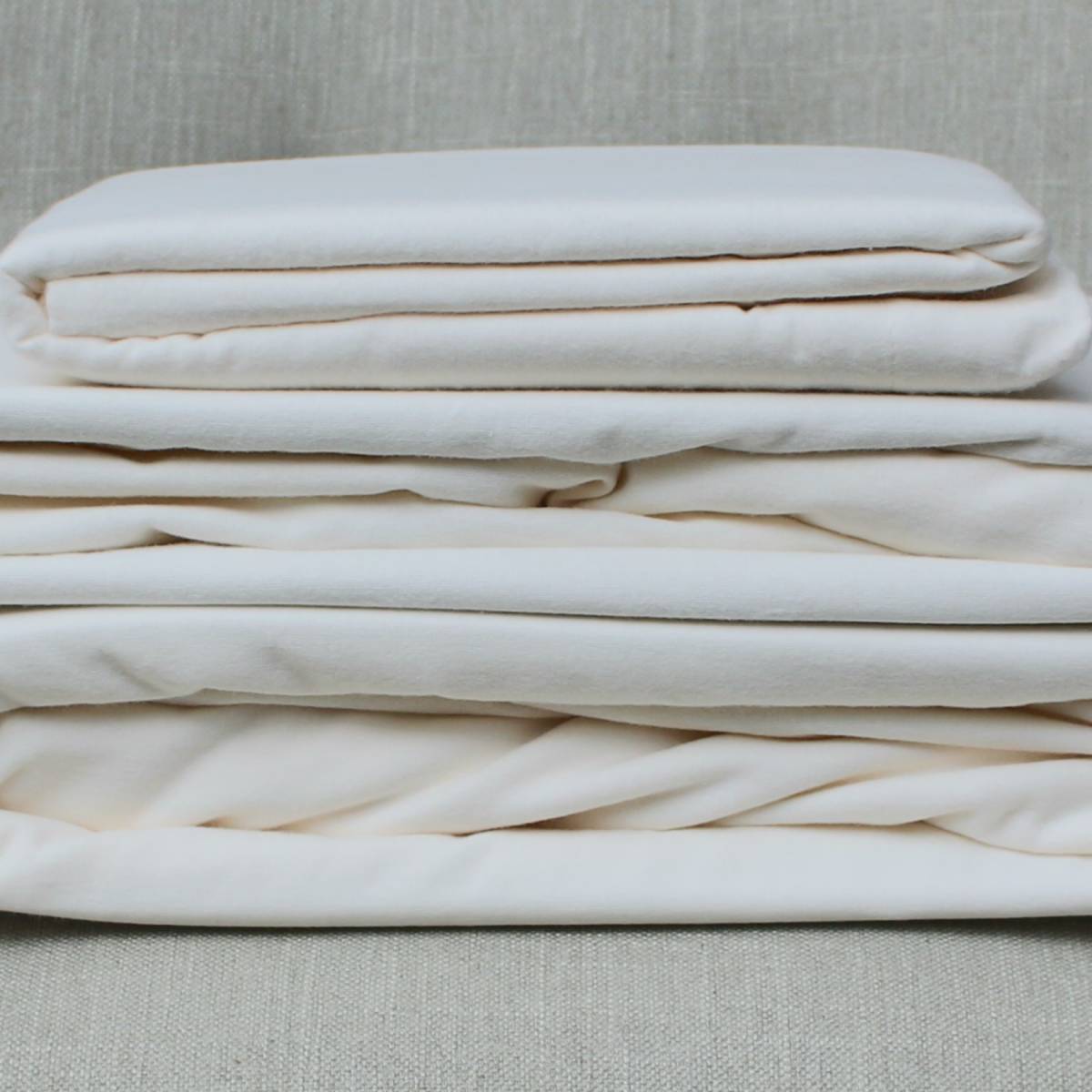 White Brushed Cotton Plain Bedding Bundle